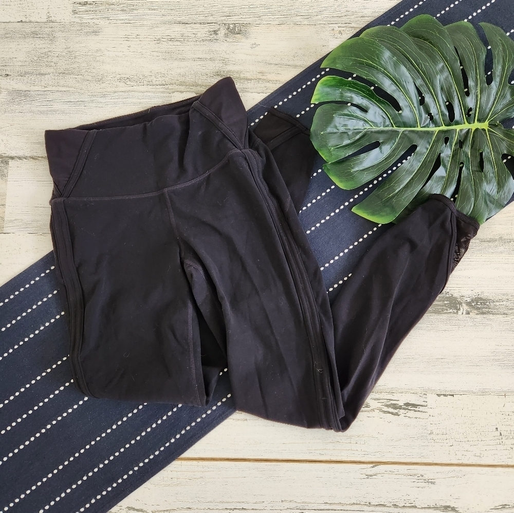 Athleta High Rise Peekaboo Leggings Black Size Extra Small